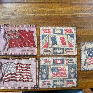 Tobacco Flags (set of 5) Flannel--Vintage and Collectible